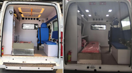 國(guó)六福特新世代V348短軸中頂救護(hù)車(chē)